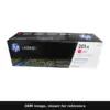 Genuine HP 201A toner cartridge, OEM image shown for reference
