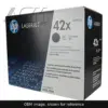 Genuine HP 42X Jumbo toner cartridge, OEM image shown for reference