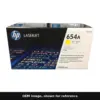 Genuine HP 654A toner cartridge, OEM image shown for reference