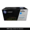 Genuine HP 655A toner cartridge, OEM image shown for reference