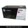 Genuine HP 655A toner cartridge, OEM image shown for reference
