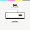Compatible HP 80A Black Toner Cartridge, 2,560 page yield