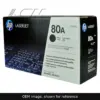 Genuine HP 80A MICR toner cartridge, OEM image shown for reference
