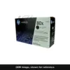 Genuine HP 80X toner cartridge, OEM image shown for reference