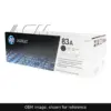 Genuine HP 83A MICR toner cartridge, OEM image shown for reference