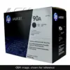 Genuine HP 90A Jumbo toner cartridge, OEM image shown for reference