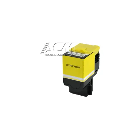 Compatible Lexmark 701HY Yellow High Yield Toner Cartridge (70C1HY0), compatible cartridge photo