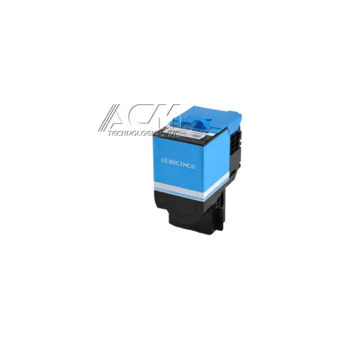 Compatible Lexmark 801HC Cyan High Yield Toner Cartridge (80C1HC0), compatible cartridge photo