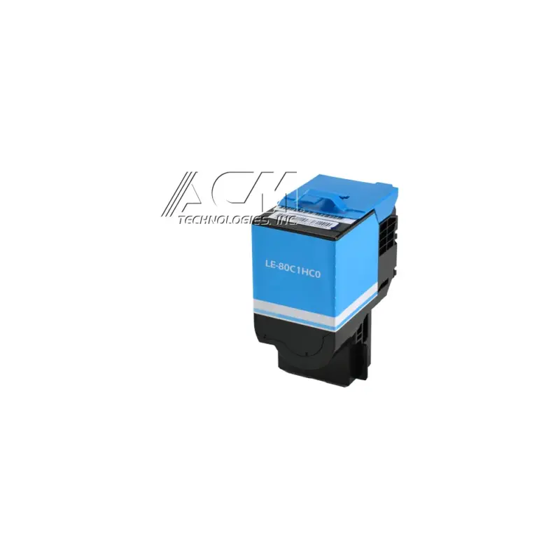 Compatible Lexmark 801HC Cyan High Yield Toner Cartridge (80C1HC0), compatible cartridge photo