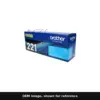 Genuine Brother TN221C toner cartridge, OEM image shown for reference