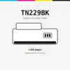 Compatible Brother TN229BK Black Toner Cartridge, 1,500 page yield
