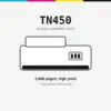 Compatible Brother TN450 Black Toner Cartridge, 2,600 page yield