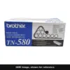 Genuine Brother TN580 toner cartridge, OEM image shown for reference