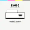 Compatible Brother TN660 Black Toner Cartridge, 2,600 page yield