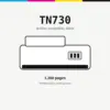 Compatible Brother TN730 Black Toner Cartridge, 1,200 page yield