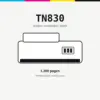 Compatible Brother TN830 Black Toner Cartridge, 1,200 page yield